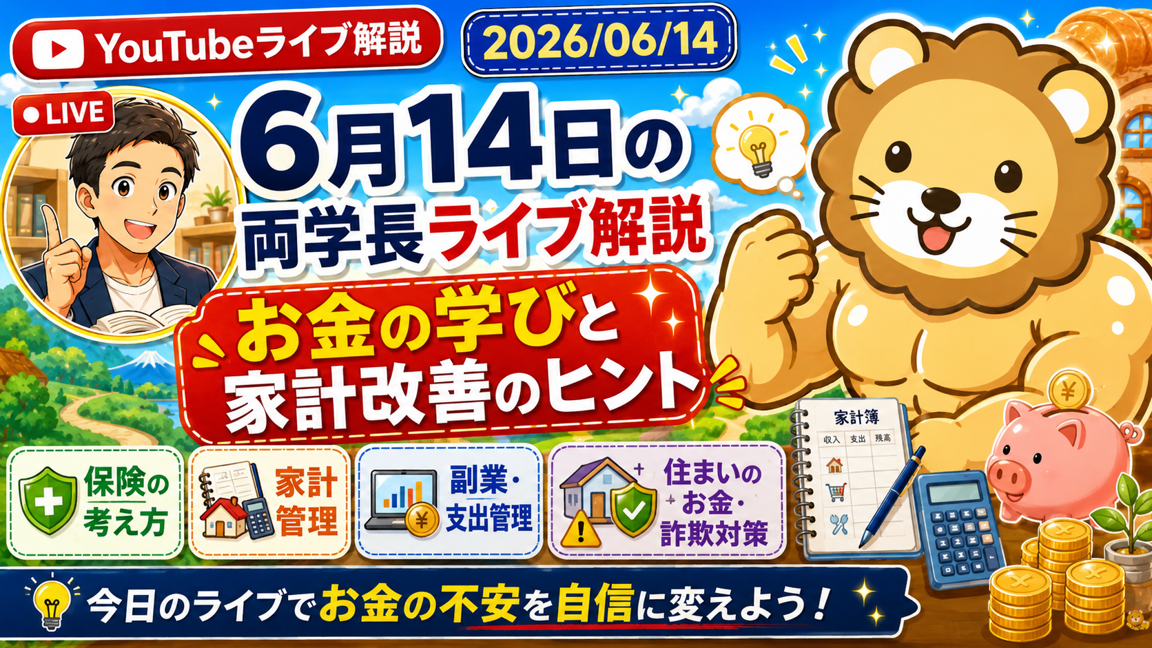 2026年6月14日の両学長ライブ解説｜お金の学びと家計改善のヒントのアイキャッチ画像